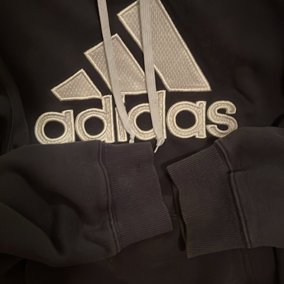 Adidas hoodie men’s large navy blue embroidered excellent condition - Picture 5 of 7